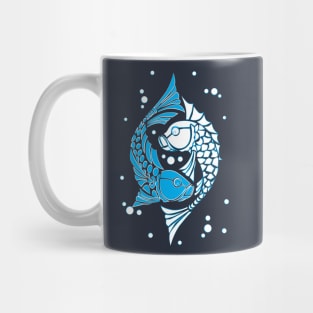 Blue and white koi fish. Symbol of good luck Mug